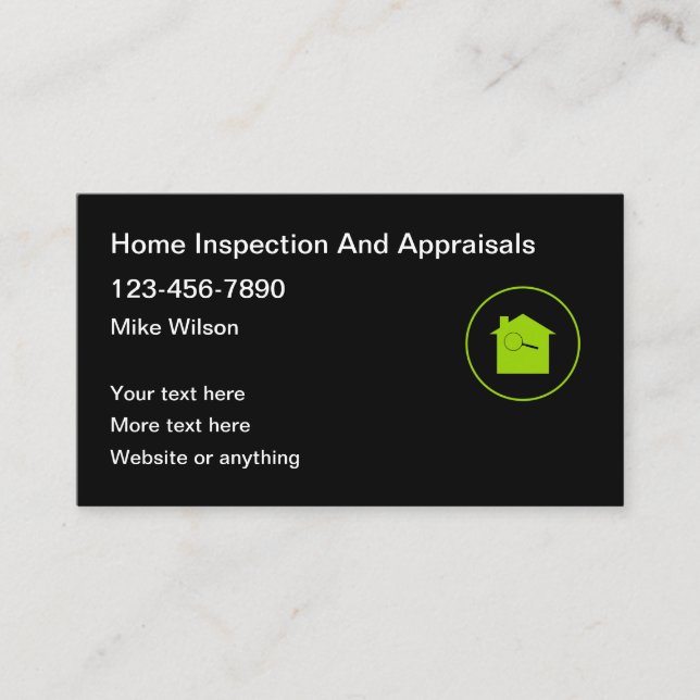 Carte De Visite Inspection et évaluation de maison (Devant)
