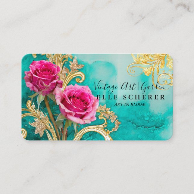 Carte de visite inspiré Art vintage & Jardin (Devant)