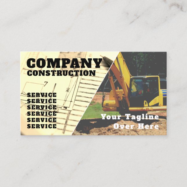 Carte De Visite Inspiré par la construction et l'ingénierie  (Devant)