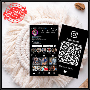 Carte De Visite Instagram Connectez-vous avec nous Entraîneur de f