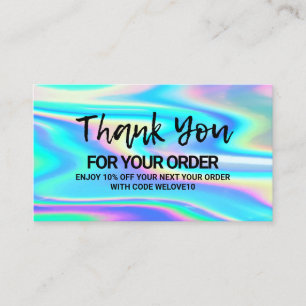 Carte De Visite Instagram couleur Holo Merci tendance Remise