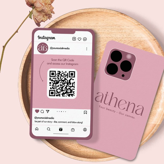 Carte de visite Instagram de Phone Pink (Créateur téléchargé)