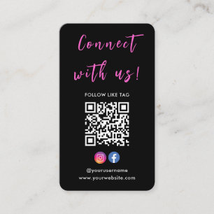 Carte De Visite Instagram Facebook Qr Code Se Connecter Avec Le Lo