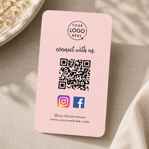Carte De Visite Instagram Facebook   Social Media Pink