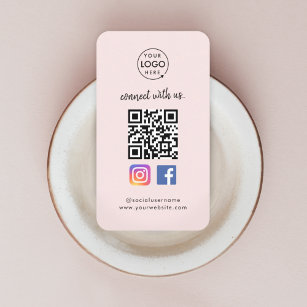 Carte De Visite Instagram Facebook | Social Media Pink