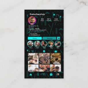 Carte De Visite Instagram Hair Stylist Barber Shop Connectez-vous