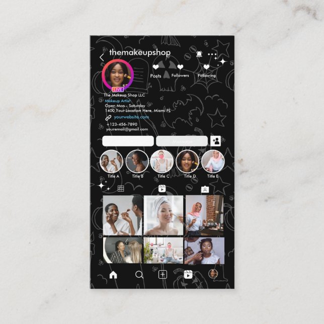 Carte De Visite Instagram Halloween (Devant)