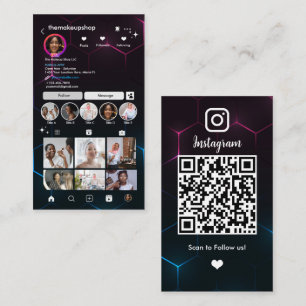 Carte De Visite Instagram Influencer QR Code Social Media