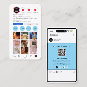 Carte de visite Instagram personnalisée QR des m