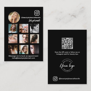 Carte De Visite Instagram Photo Collage Beauté logo des médias soc