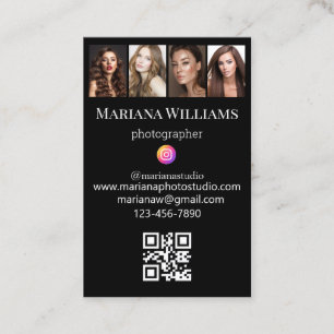 Carte De Visite instagram photographe photos collage code qr