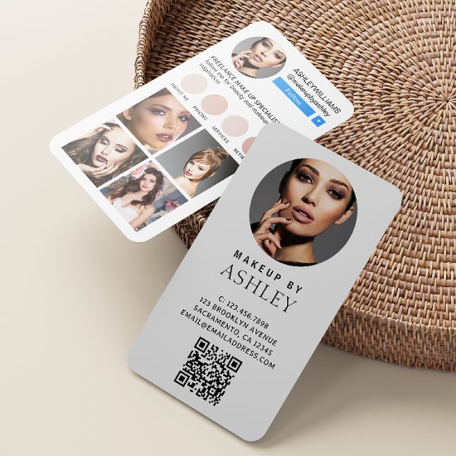 Carte De Visite Instagram Social Media : maquillage simple (Créateur téléchargé)