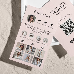 Carte De Visite Instagram Social Media Suivre le profil Photo Blus