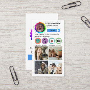 Carte De Visite Instagram Social Media Suivre profil Grille photo