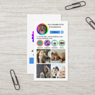 Carte De Visite Instagram Social Media Suivre profil Grille photo