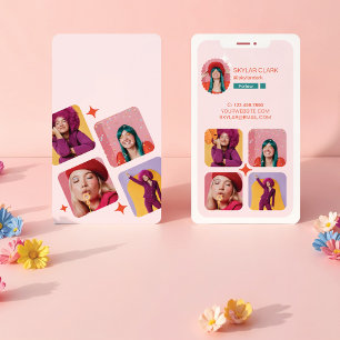 Carte De Visite Instagram tendance Follow Me Photo Grid Design