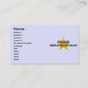 Carte De Visite Installateur fier d'isolation