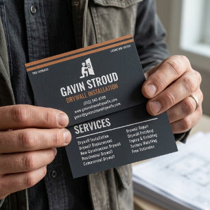 Carte De Visite Installation de cloison sèche Charbon Moderne & Cu