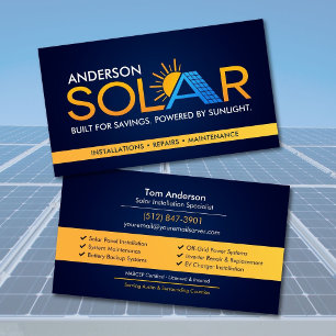 Carte De Visite Installation de panneaux solaires professionnels m