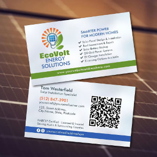 Carte De Visite Installation de panneaux solaires professionnels m