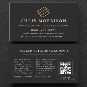 Carte De Visite Installation de plancher de bois Code QR