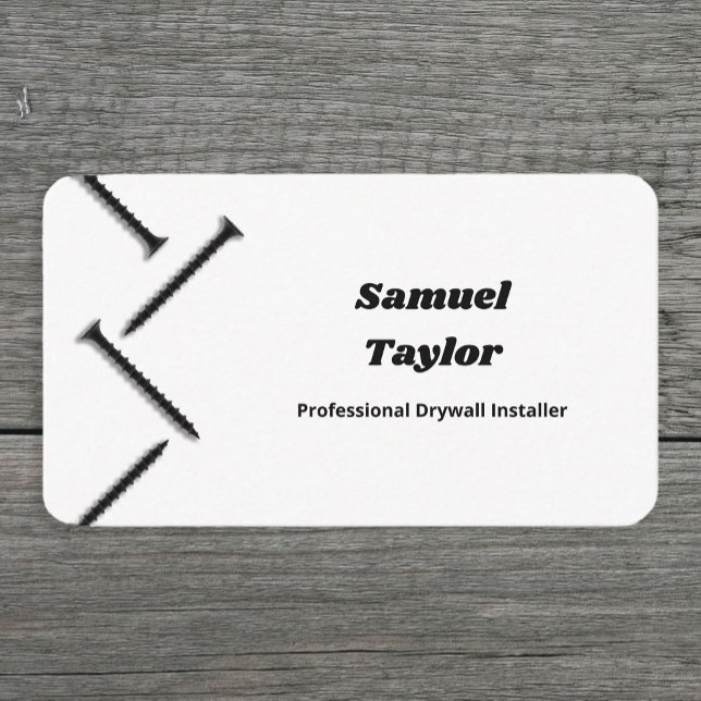 Carte De Visite Installation Drywall (Drywall Installer Business Cards)