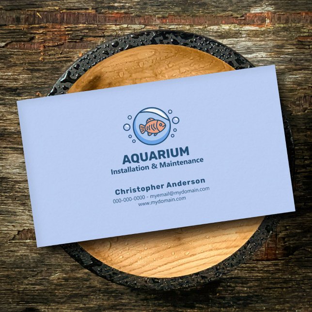 Carte De Visite Installation et entretien de l'aquarium - Fish Bow (Aquarium Installation & Maintenance - Fish Bowl - Business Card)