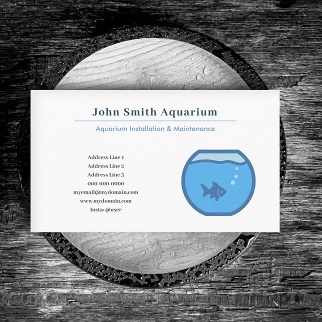 Carte De Visite Installation et entretien du bol de poisson et de  (Fish Bowl & Aquarium Installation & Maintenance Business Card)