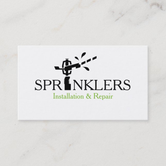 Carte De Visite Installation et réparation du système Sprinkler (Devant)