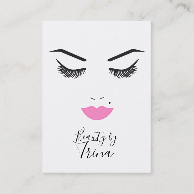 Carte De Visite Institut de Beauté Maquillage Visage Cils & Lèvres (Devant)