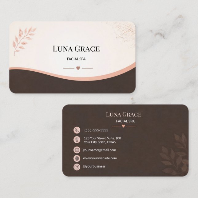 Carte De Visite Institut de beauté Soft Blush (Devant / Derrière)