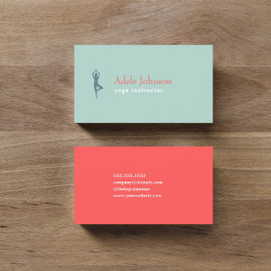 Carte De Visite Instructeur coloré en pastel élégant de yoga