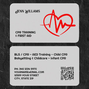 Carte De Visite Instructeur CPR certifié QR personnalisé