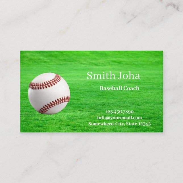 Carte De Visite Instructeur de baseball professionnel (Devant)