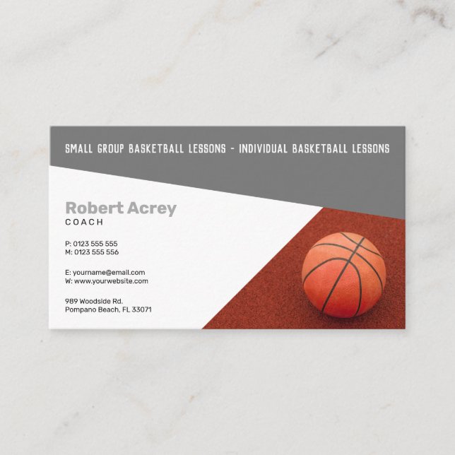 Carte De Visite Instructeur de basket-ball | Coach | Formateur (Devant)