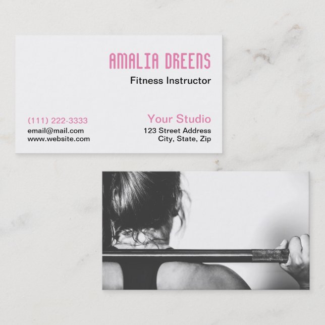Carte De Visite Instructeur de conditionnement physique, formateur (Devant / Derrière)