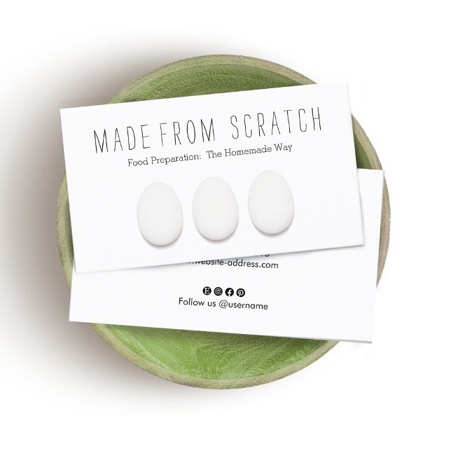 Carte De Visite Instructeur de Cuisine de trois oeufs de poulet et (Créateur téléchargé)