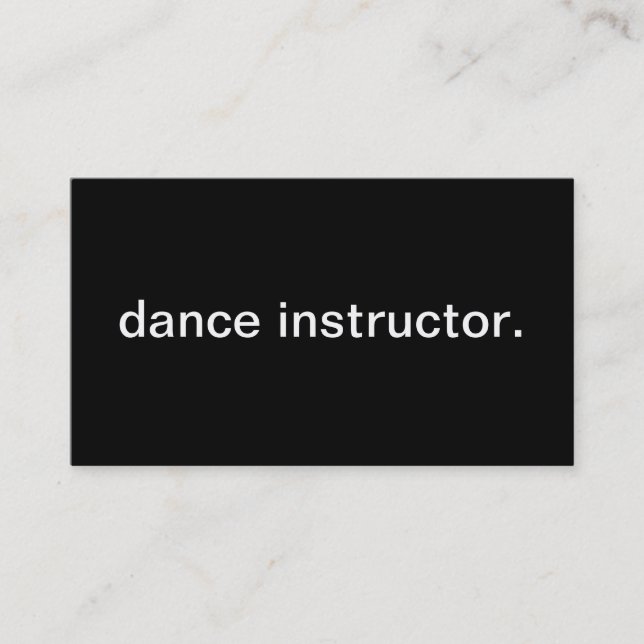 Carte De Visite Instructeur de danse (Devant)