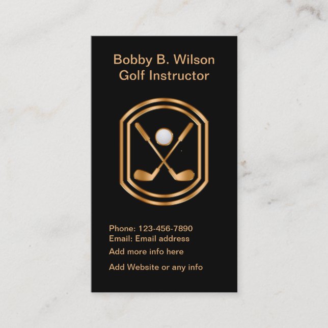 Carte De Visite Instructeur de golf classe (Devant)