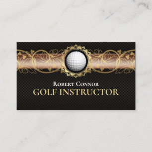 Carte De Visite Instructeur de golf Golfer Club Luxe foncé