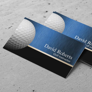 Carte De Visite Instructeur de golf Professional Blue Metal Sport