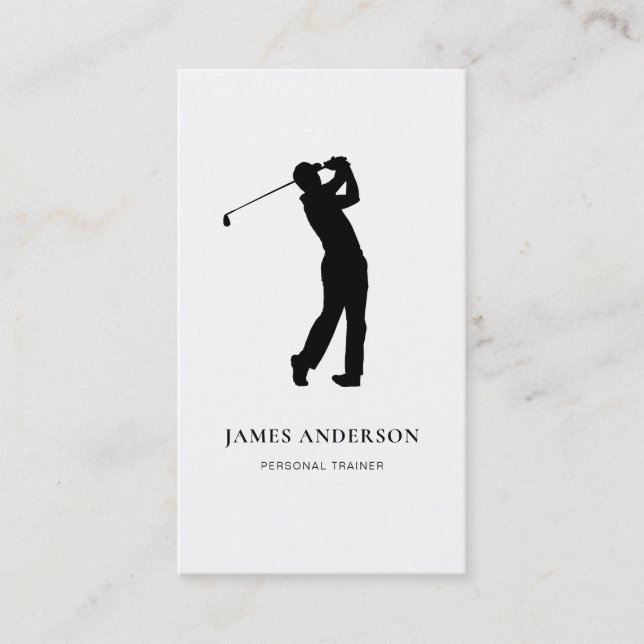 Carte De Visite Instructeur de golf professionnel élégant (Devant)