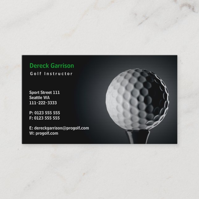 Carte De Visite Instructeur de golf | Sport parfait (Devant)