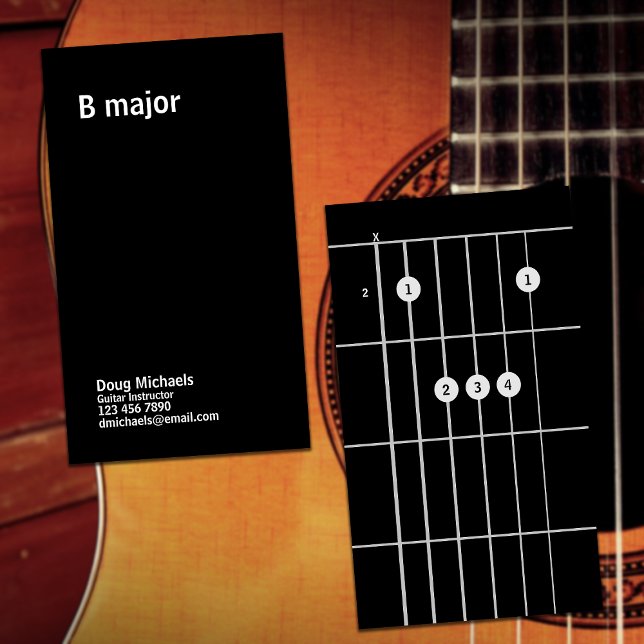 Carte De Visite Instructeur de guitare B Major (Créateur téléchargé)