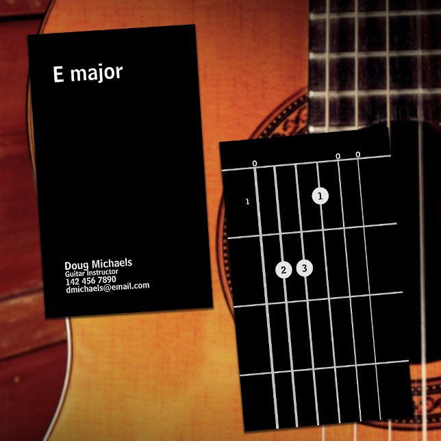 Carte De Visite Instructeur de guitare E Major (Créateur téléchargé)