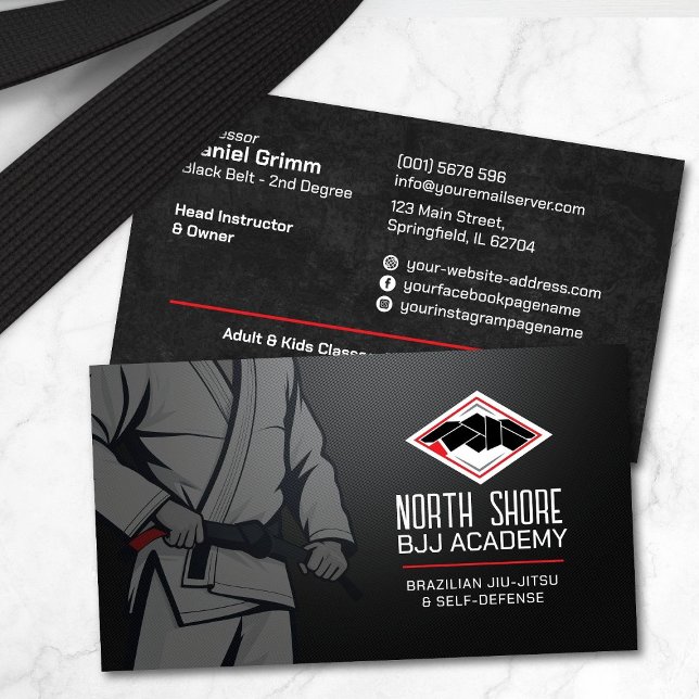 Carte De Visite Instructeur de Jiu-Jitsu Brésilien (Créateur téléchargé)