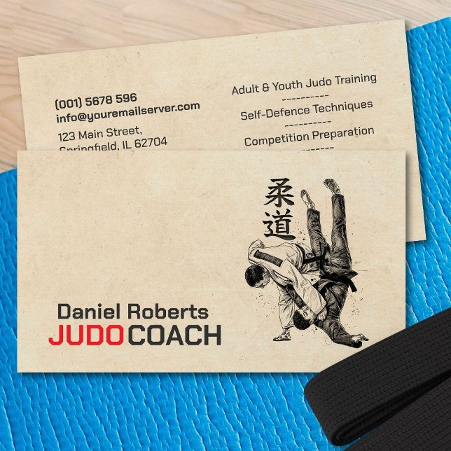 Carte De Visite Instructeur de judo - Kanji et Judoka  (Créateur téléchargé)