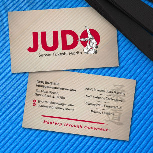 Carte De Visite Instructeur de judo - Kanji et Judoka