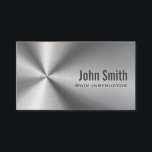 Carte De Visite Instructeur de natation Acier inoxydable Faux Méta<br><div class="desc">Carte de visite instructeur de natation en acier inoxydable.</div>