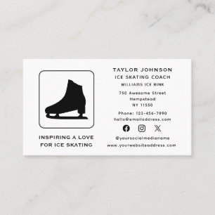 Carte De Visite Instructeur de patinage sur glace Entraîneur sport